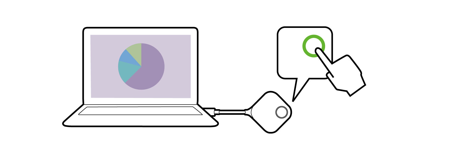 Press the Present key on the Button when the LED indicator turns solid green.