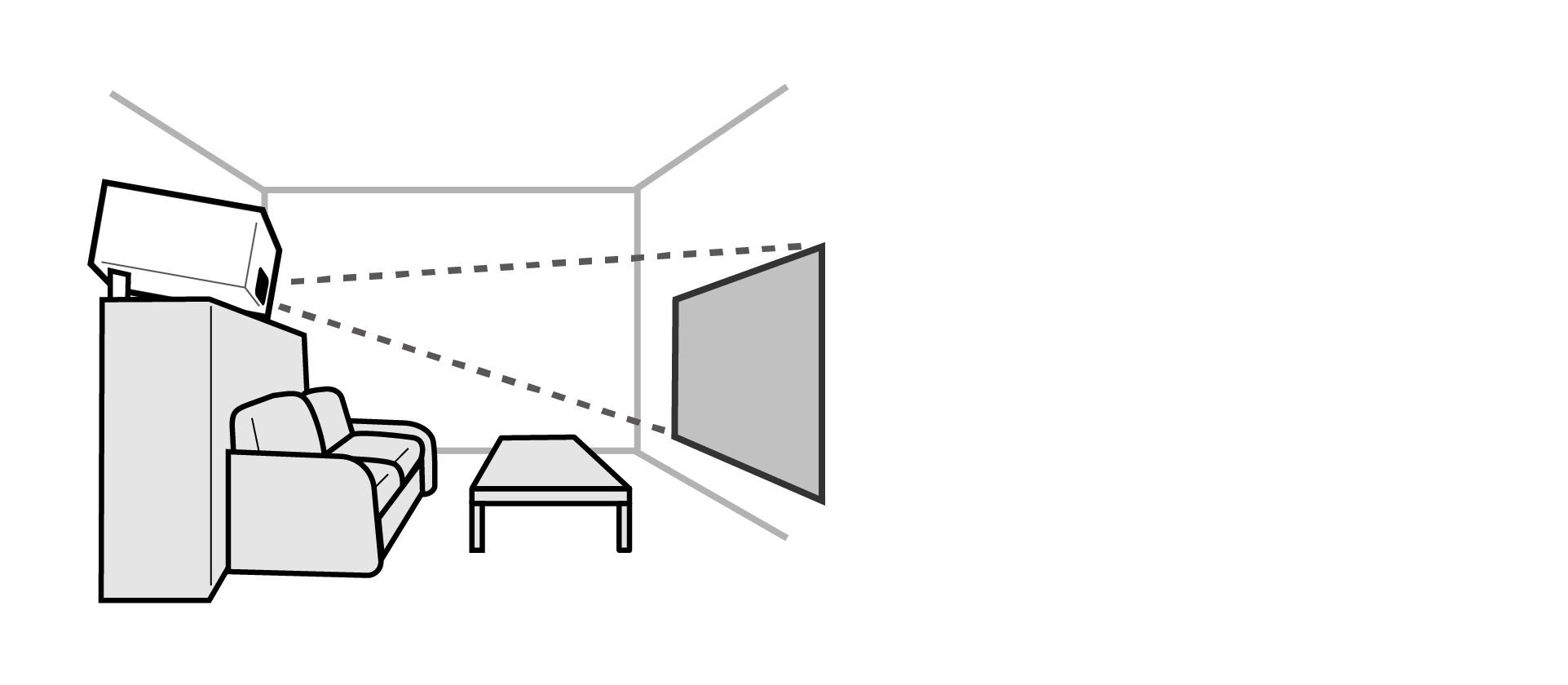 Upside down projection with the built-in adjustable foot.