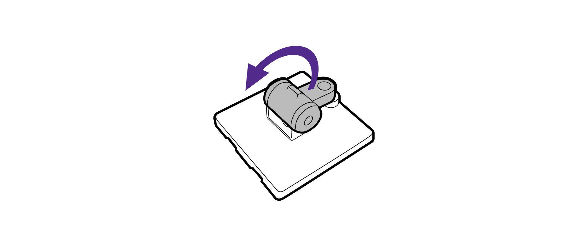 Move the hinge on the display bracket away from the thumbscrew.