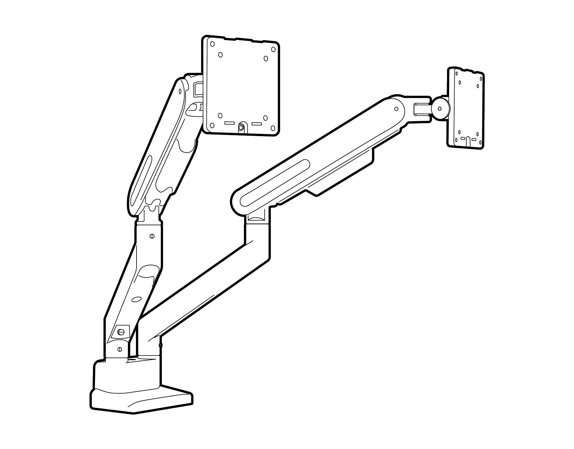Check the swivel range before installing the monitors.