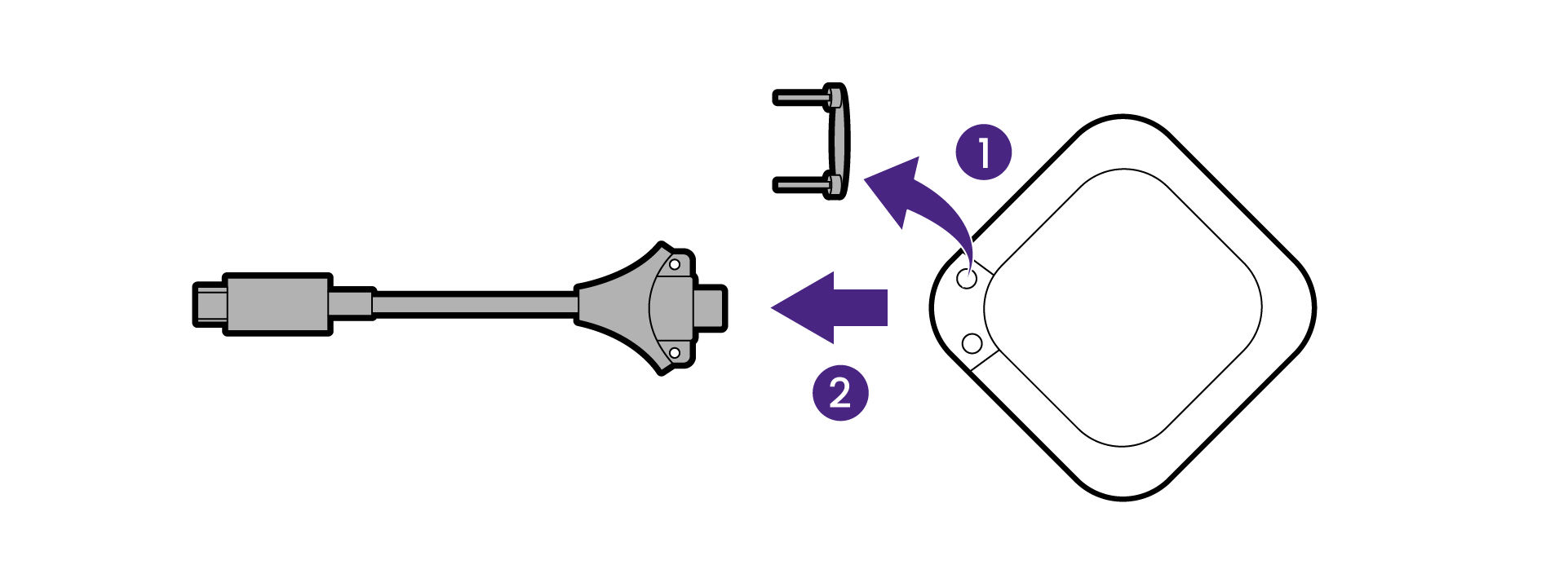 Detach USB-C cable from the Button/Host Button.