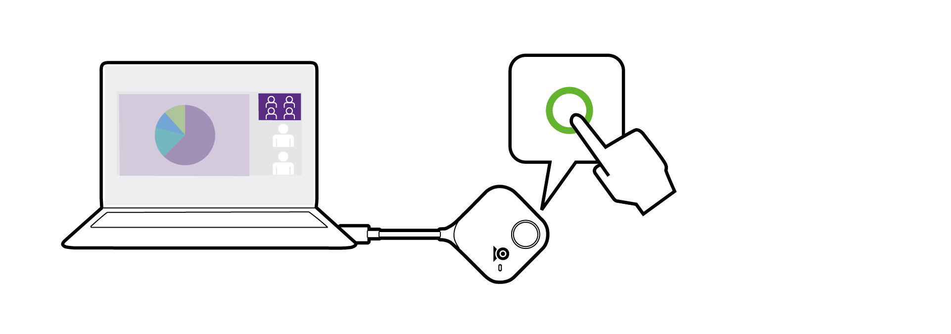 Press the Present key on the Host Button when the LED indicator turns solid green.