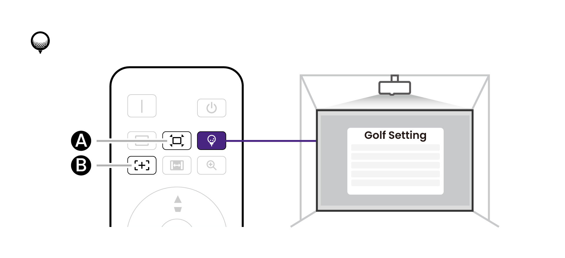 Use the hotkeys for golf related settings.