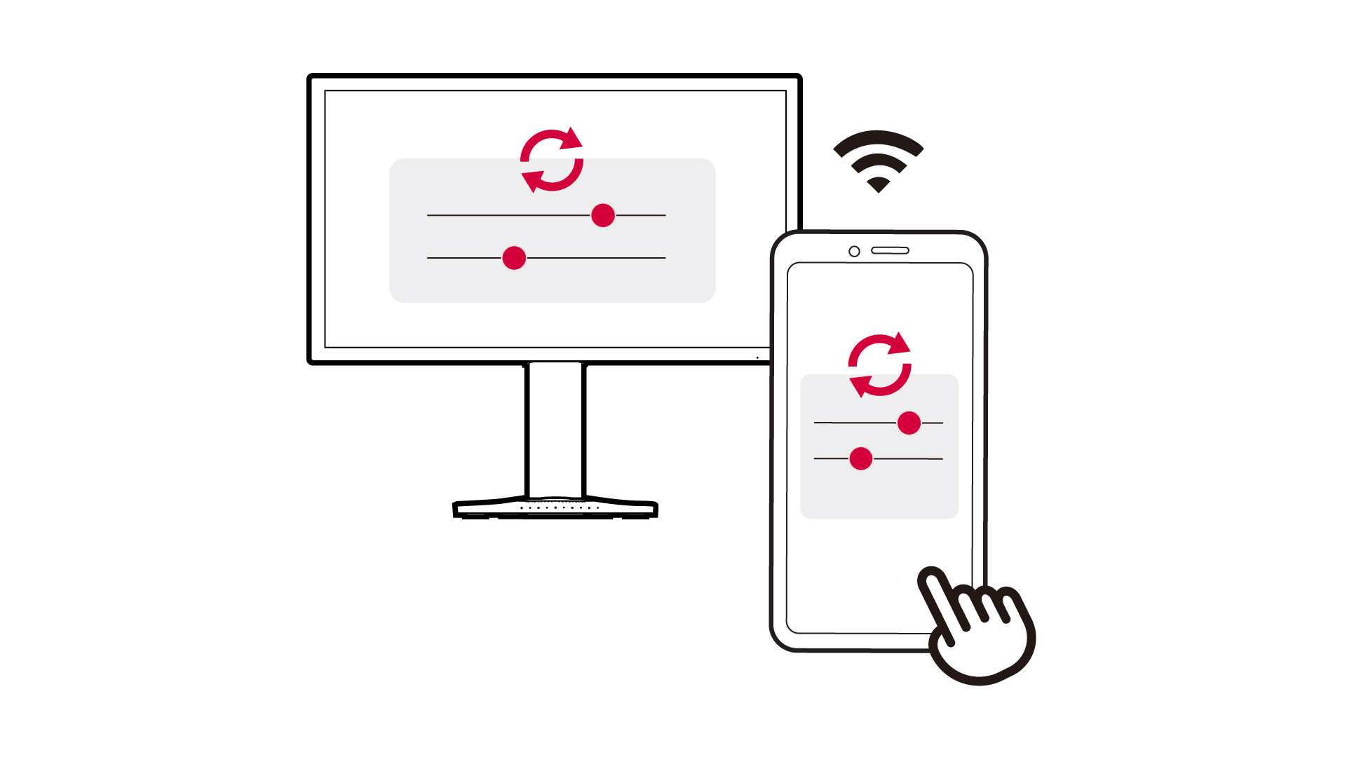 Adjust the monitor settings from your device.