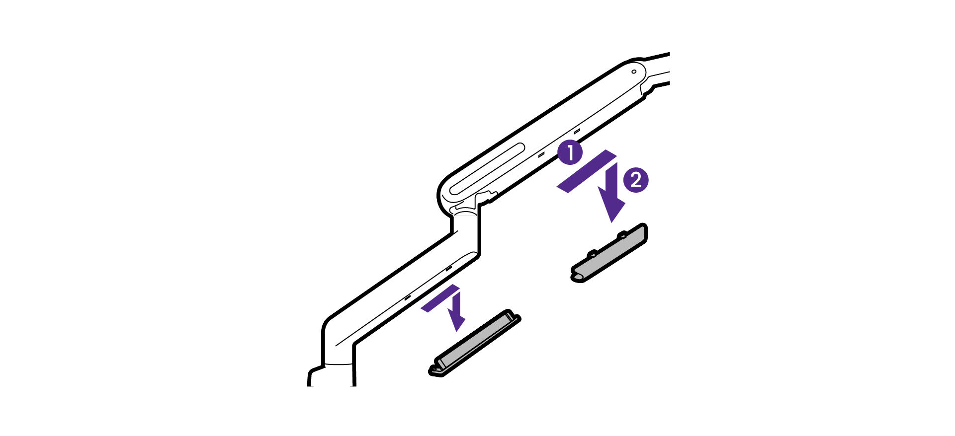 Remove the cable covers on the arm.