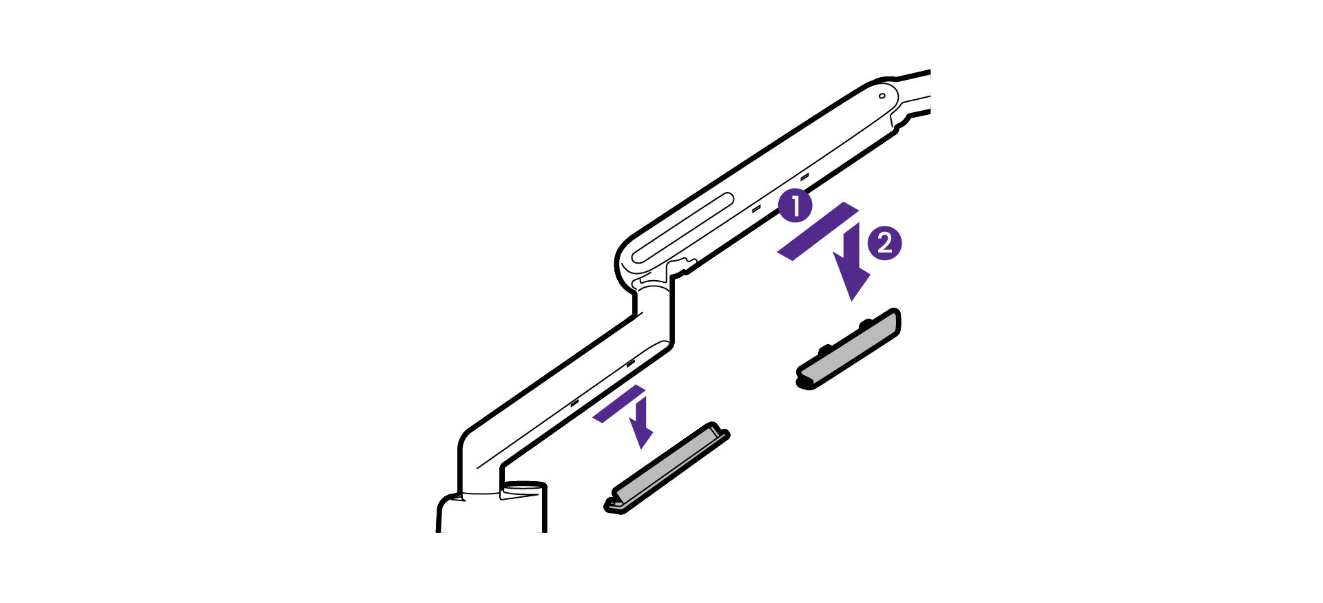 Remove the cable covers on the arm.