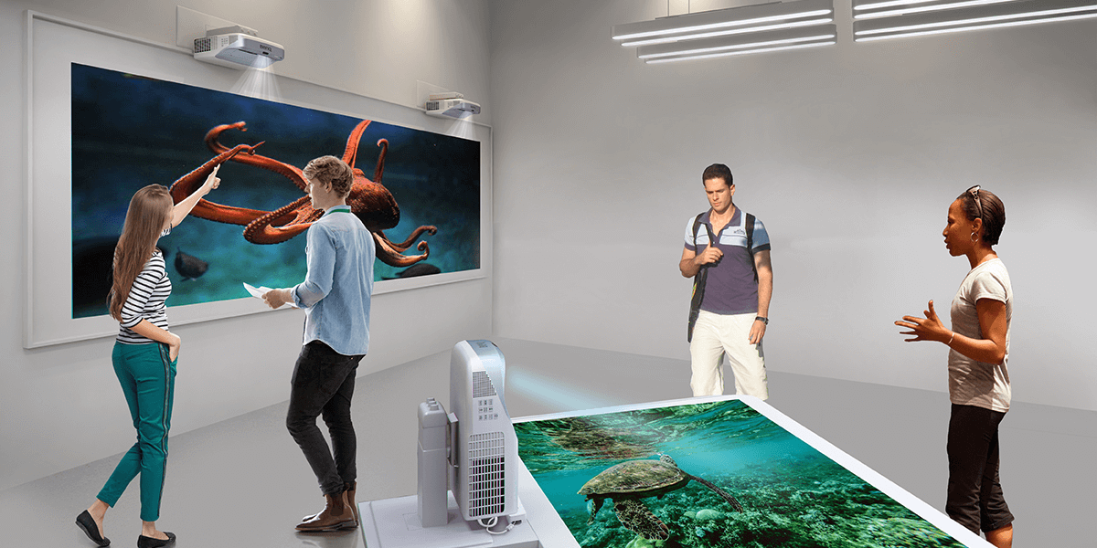 3D AR interactive projector art wall projection system game