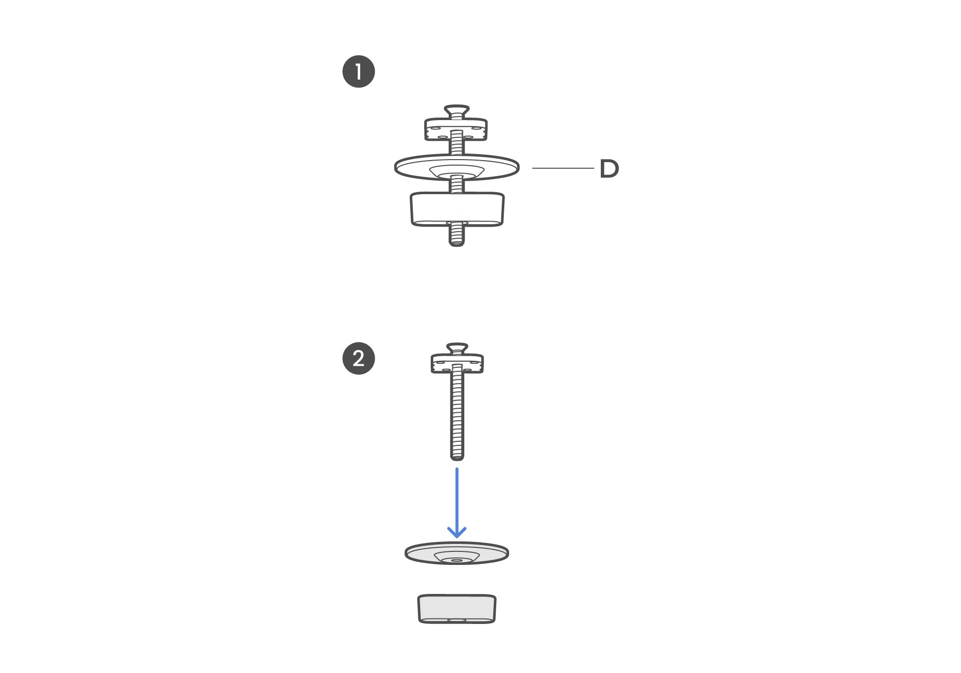Separate the grommet bolt from the grommet assembly.