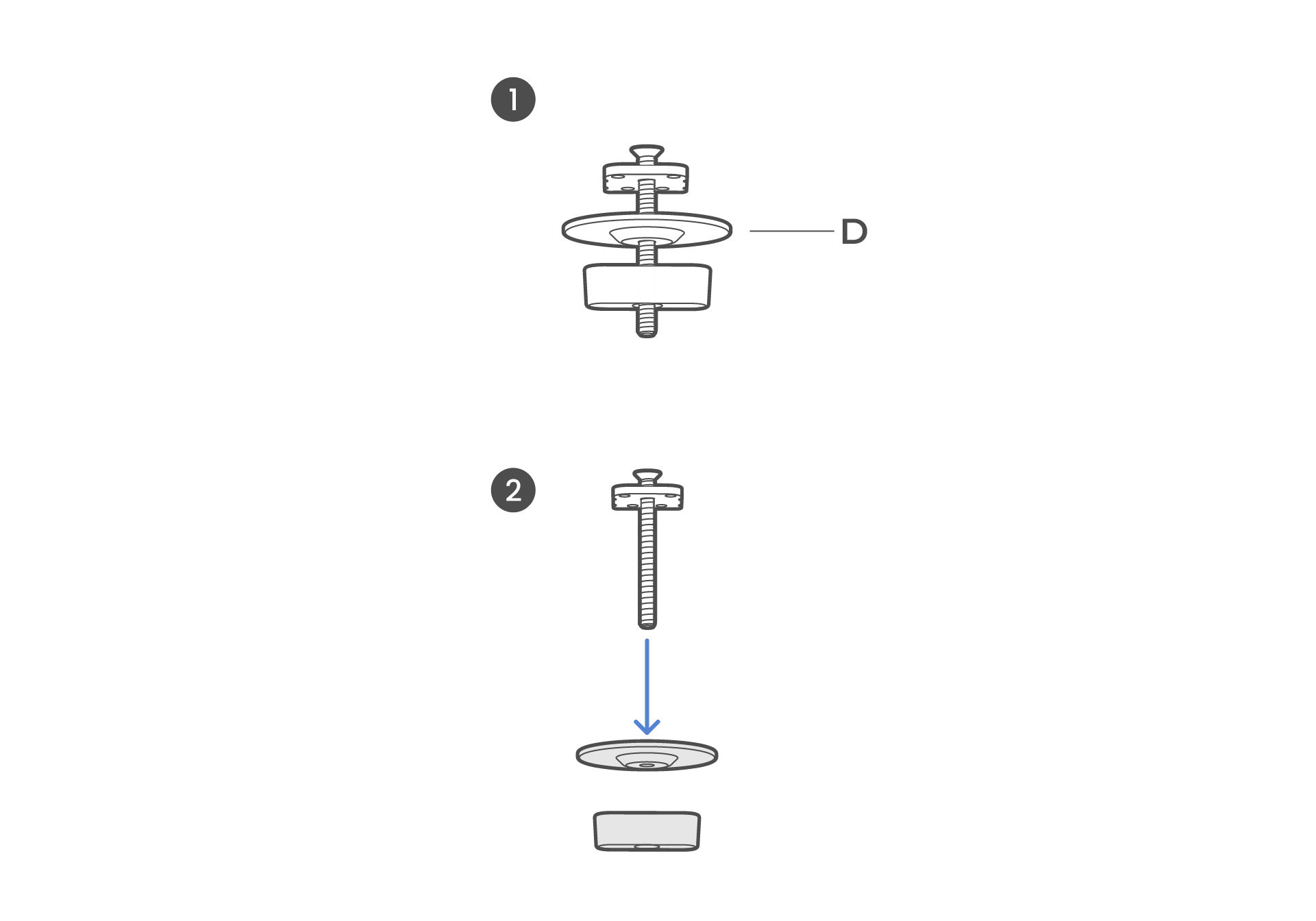 Separate the grommet bolt from the grommet assembly.