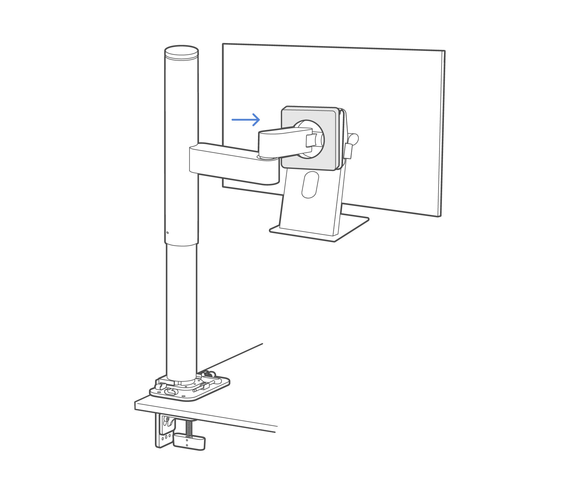 Snap the VESA cover onto the mount to conceal the screws.