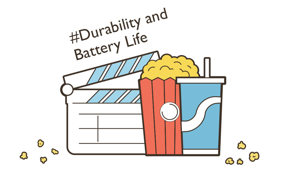 infographic of how to choose the right portable projector: battery life and durability