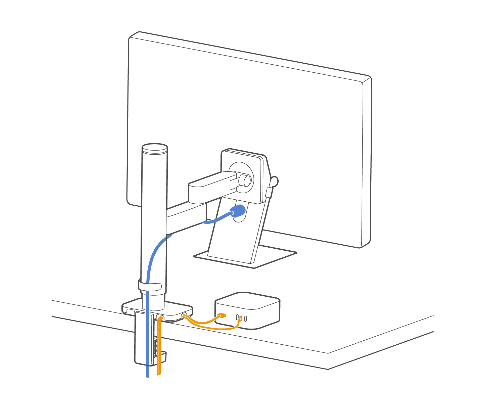 Overview illustration of cable management.
