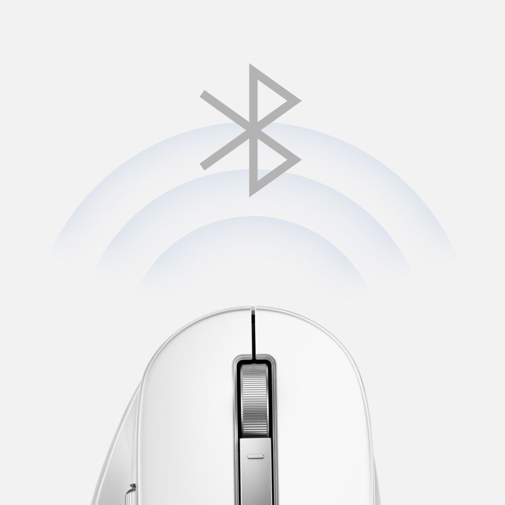 INFTYLAB M Mouse shown with Bluetooth connection for pairing with up to three devices.