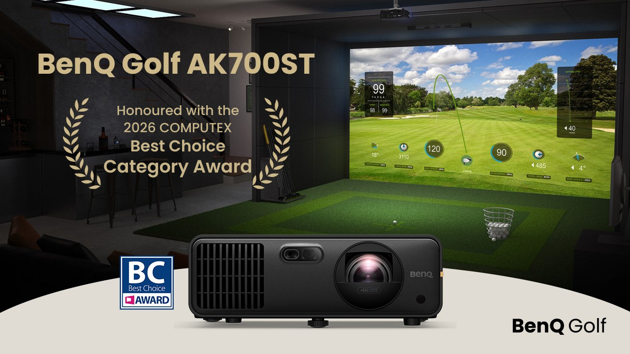 BenQ 4K Laser Short-Throw Golf Simulator Projector Wins COMPUTEX Best Choice Award