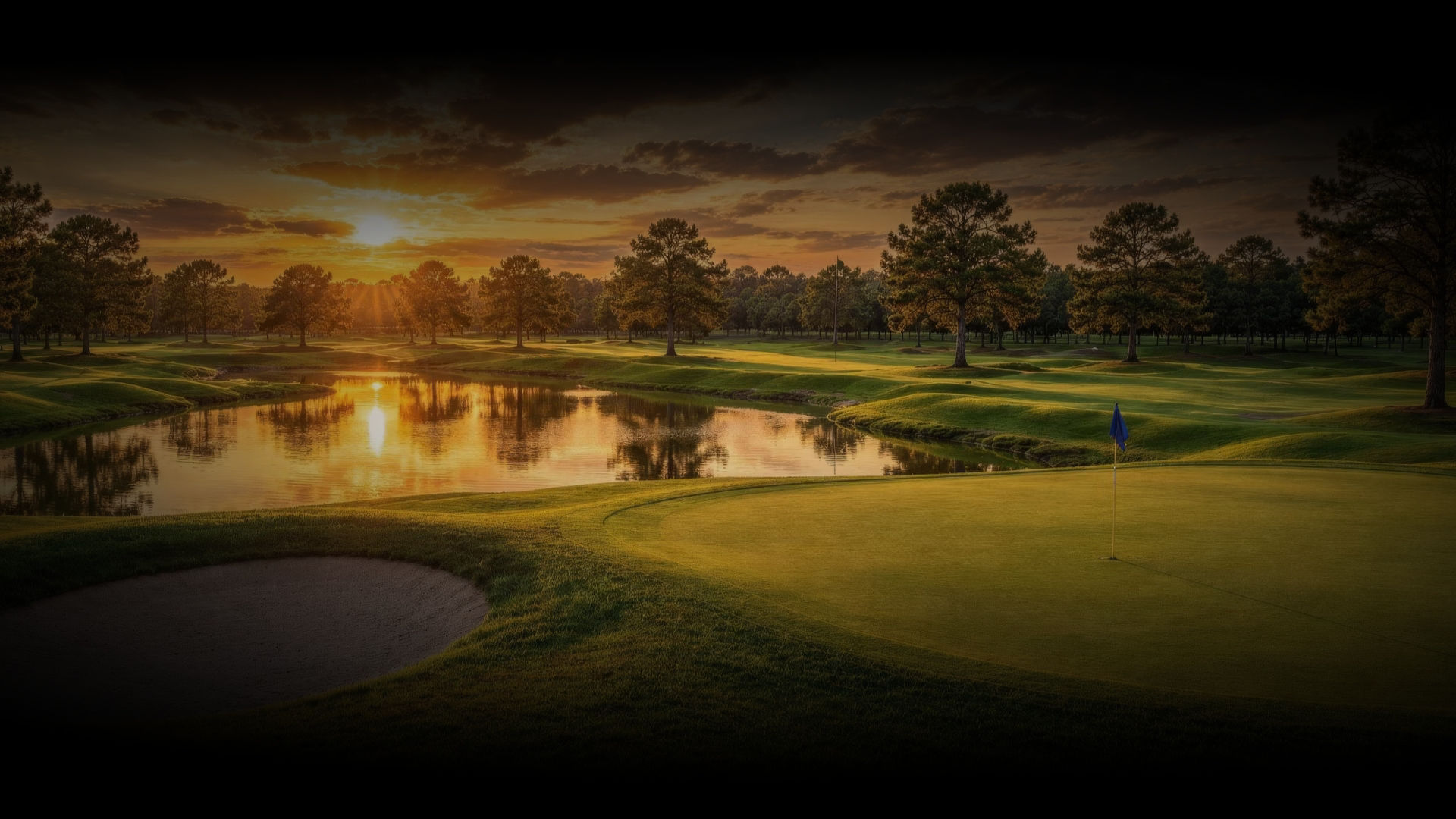 BenQ AK900ST intelligent golf simulator projection system showing a world-class course in a luxury home