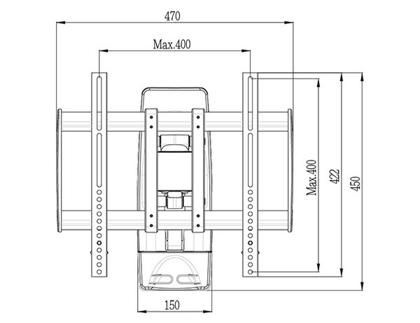 伸縮式壁掛架｜適用BenQ 32~50型大型液晶正視產品圖