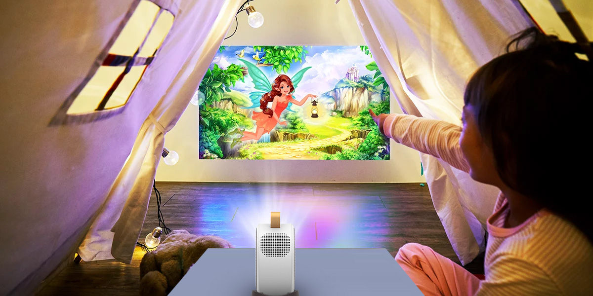 Storytelling for kids using a projector