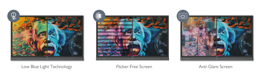 Low Blue Light - Flicker Free - Anti-Glare eye technology