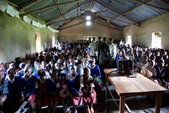 BenQ provided a GP1 projector to serve as the centerpiece of these mobile movie theaters in Uganda