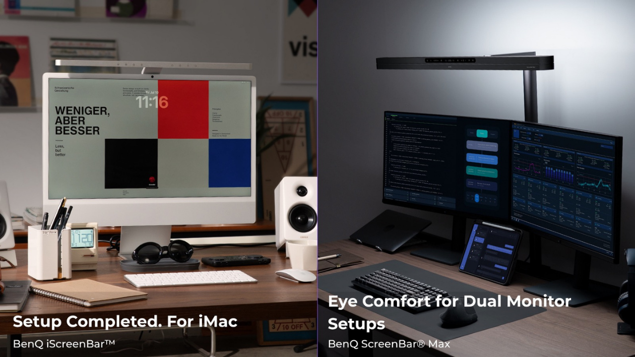 BenQ Expands ScreenBar® Portfolio with ScreenBar® Max and iScreenBar™ for Next-Generation Workspaces
