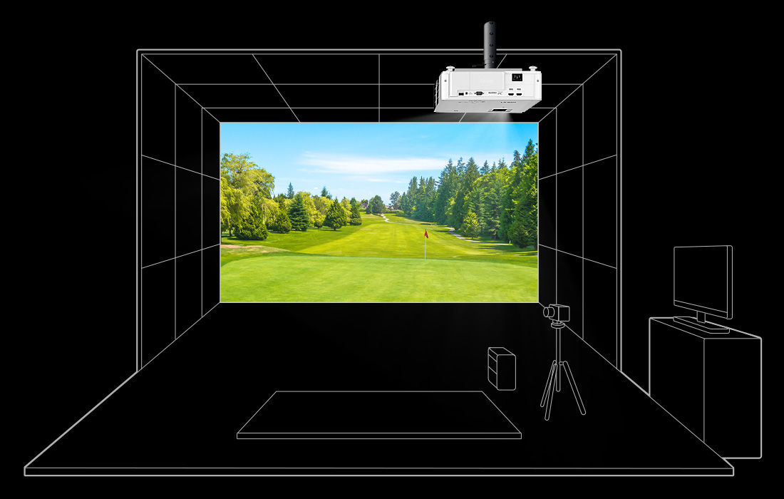 Indoor Golf Simulator Impact Screen Display, Rwanda