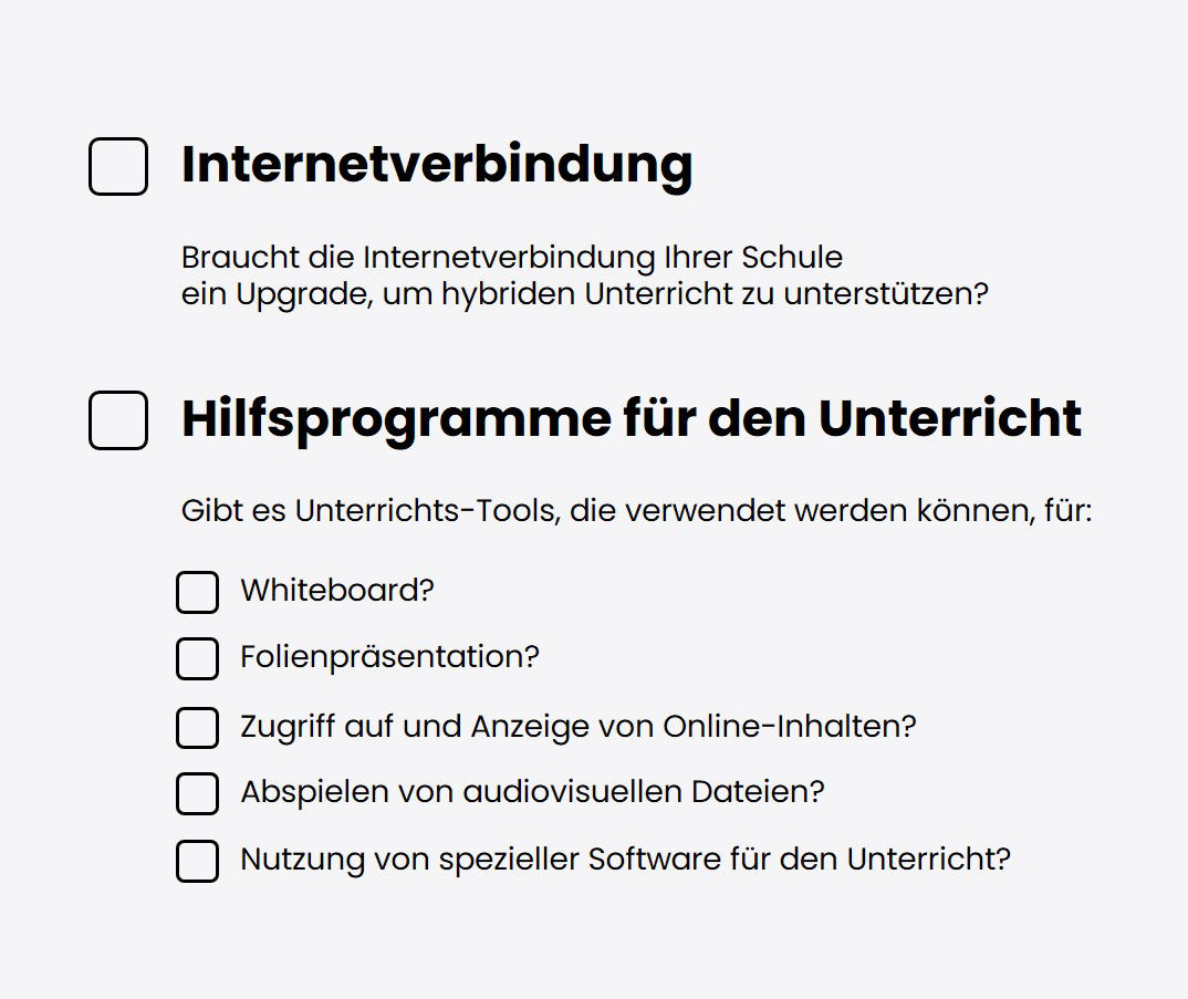 Hybrides Lernen Checkliste Internet Unterricht Tools