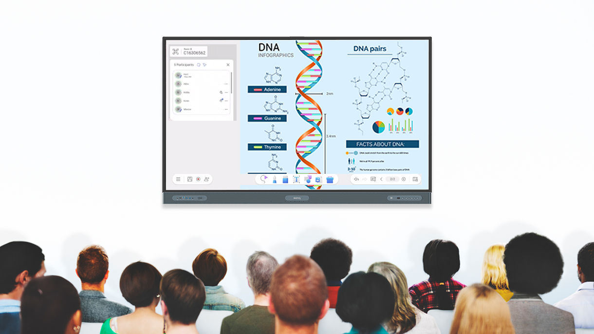 Let students join the session right from their seats. Cloud whiteboarding allows everyone to work together on the canvas simultaneously using their personal devices.