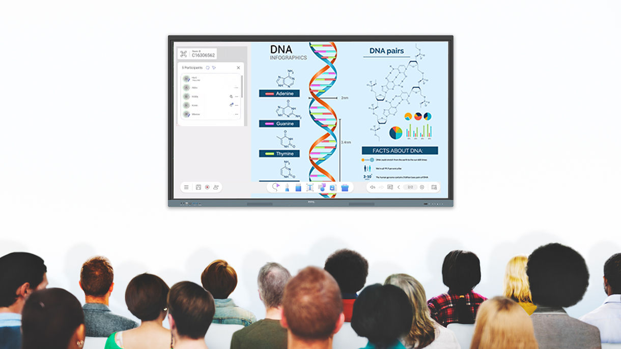 Let students join the session right from their seats. Cloud whiteboarding allows everyone to work together on the canvas simultaneously using their personal devices.