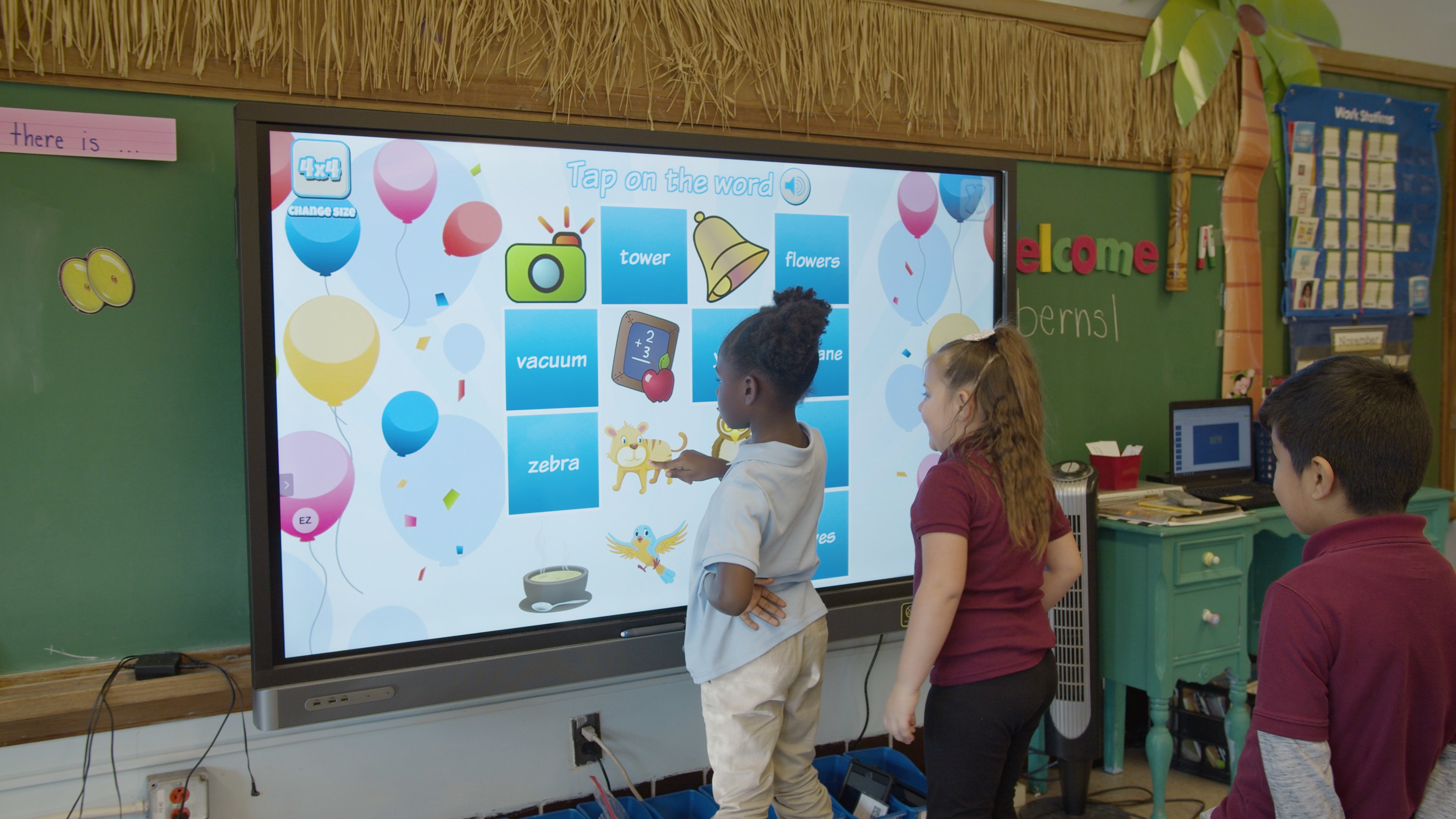 Kinesthetic students playing games on BenQ Board