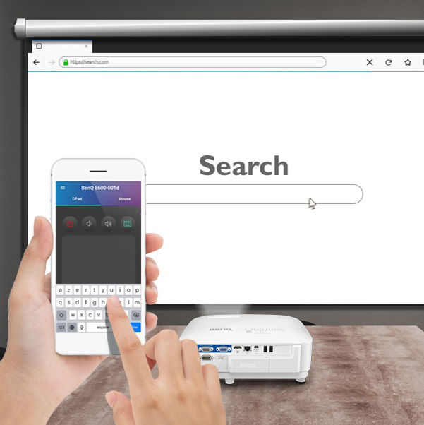 proyektor pintar untuk bisnis EX800ST BenQ memberi Anda cara baru untuk menavigasi proyektor dari ponsel Anda.