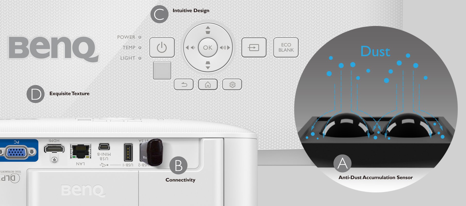 BenQ EX800ST Wireless Smart Projector for Business