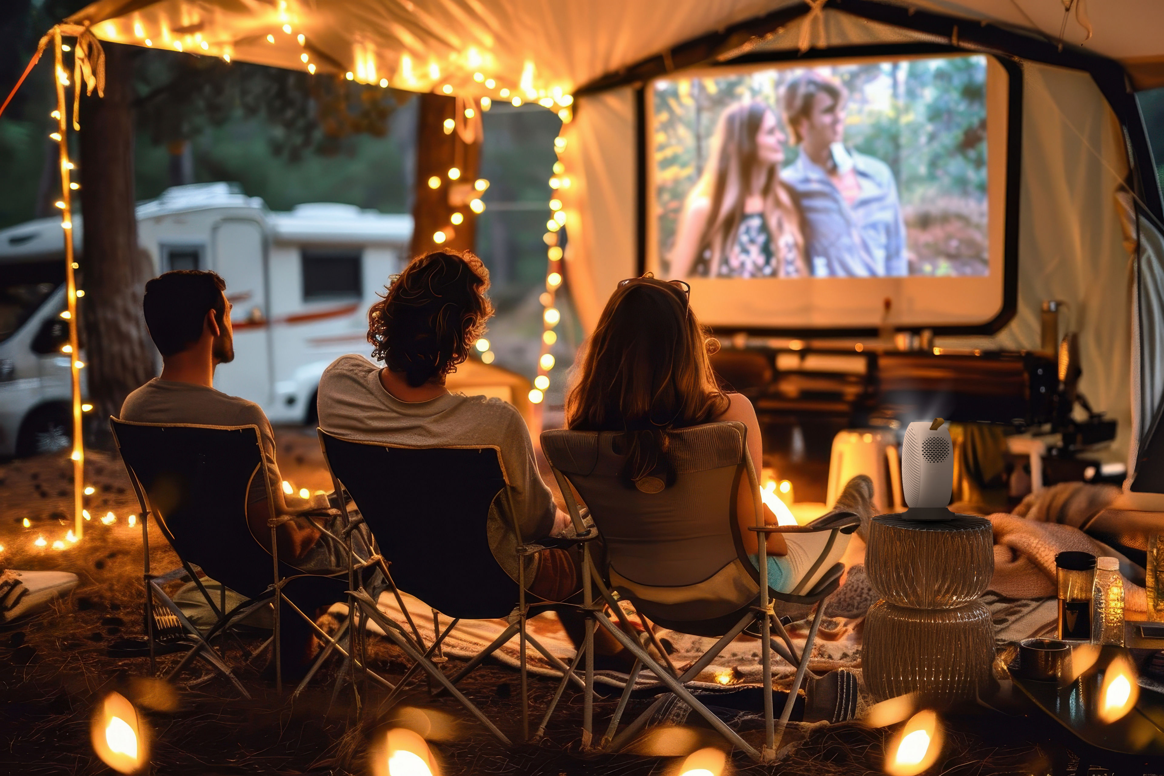 Filmabend mit dem BenQ GV30 tragbaren Beamer