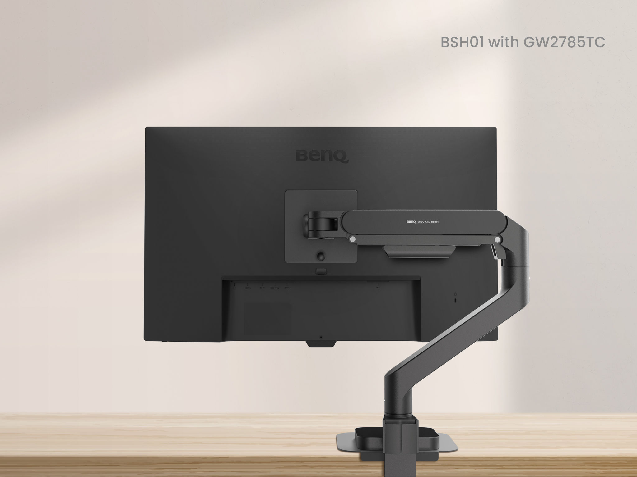 GW2785TC monitor with BenQ Ergo Arm BSH01