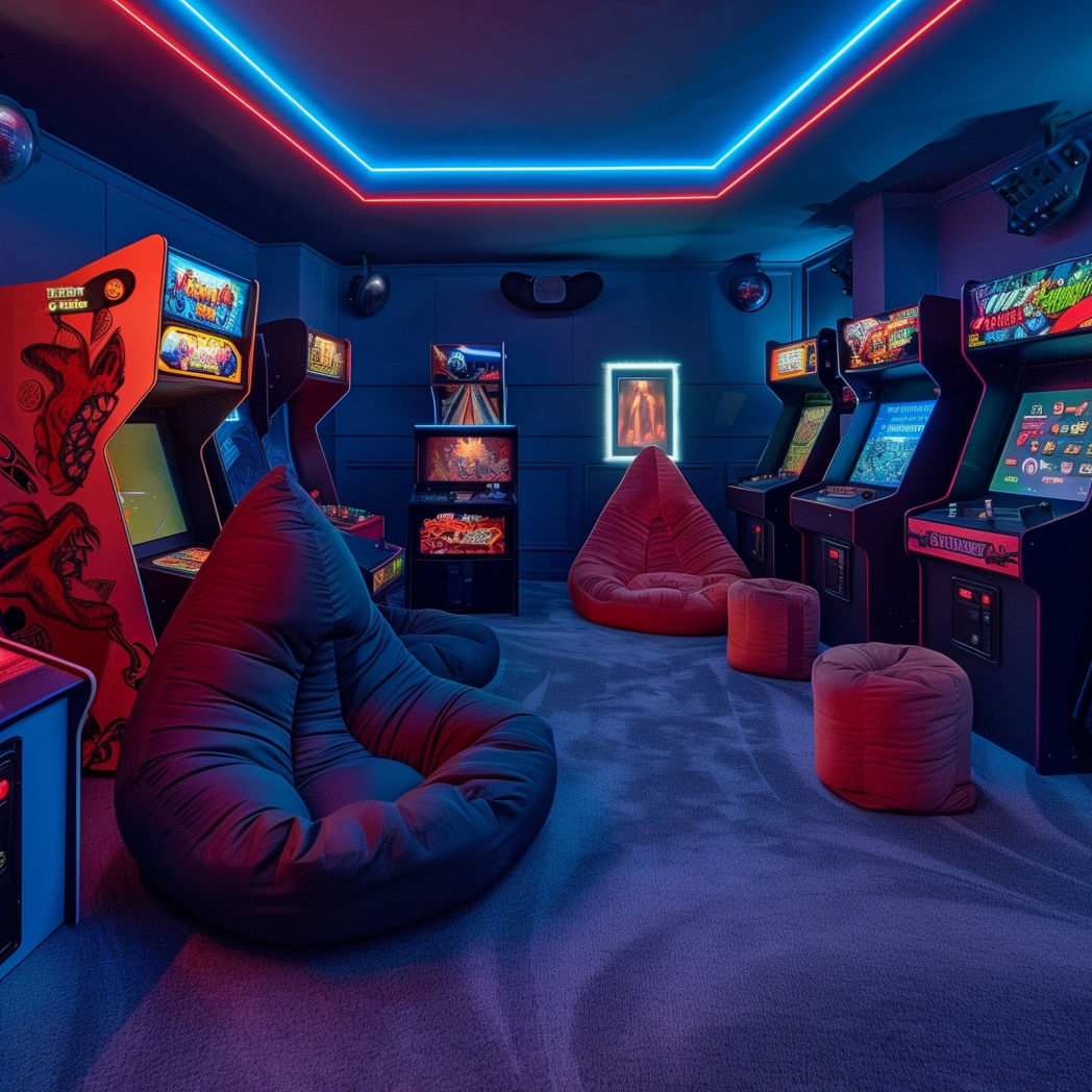 retro game room with arcades