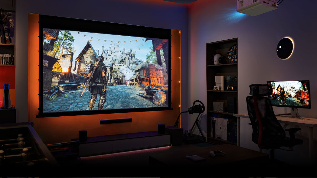 A game room equipped with BenQ's gaming accessories