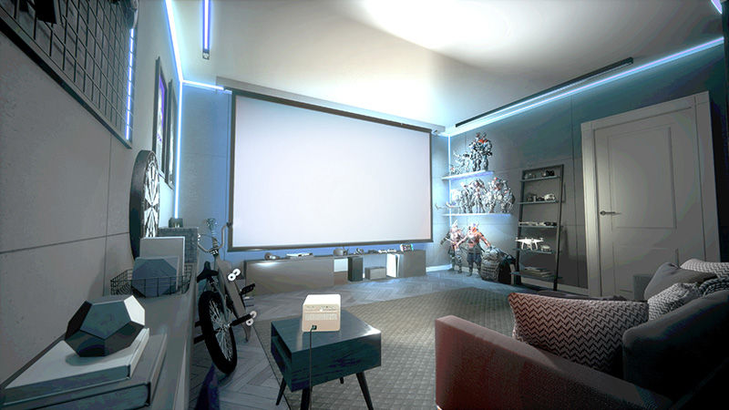 bright room with ambient light