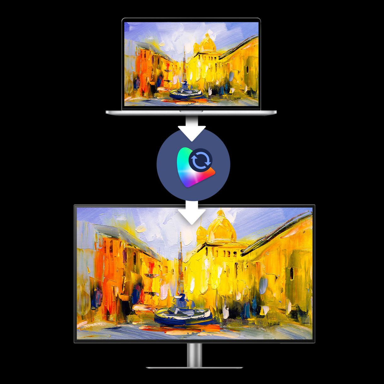 ICCsync allows an instant color mode adjustment. Control it through BenQ Display Pilot software or the monitor itself. 