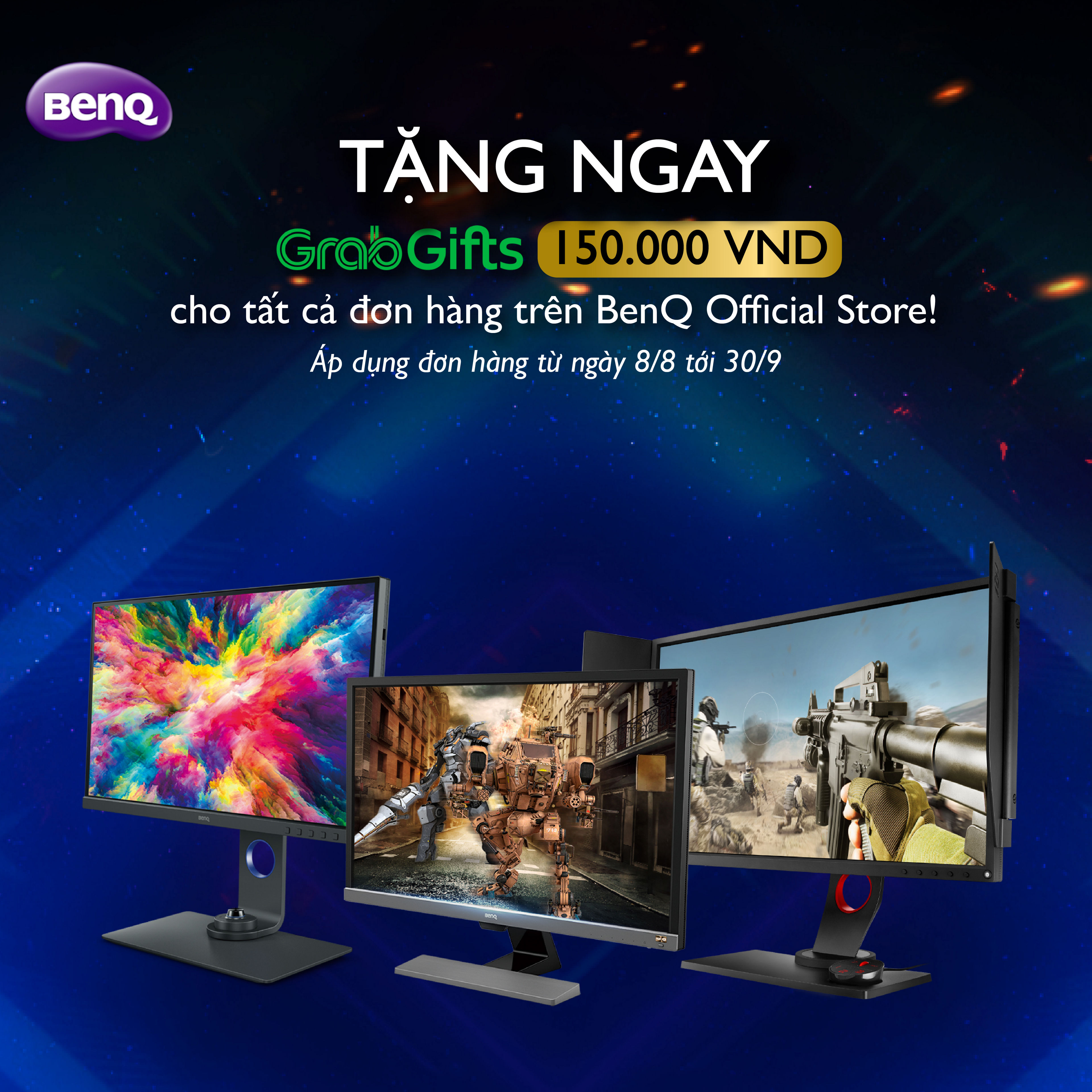 BenQ tặng 150k voucher cho khách mua hàng trên Lazada và Shopee tại BenQ Official Store