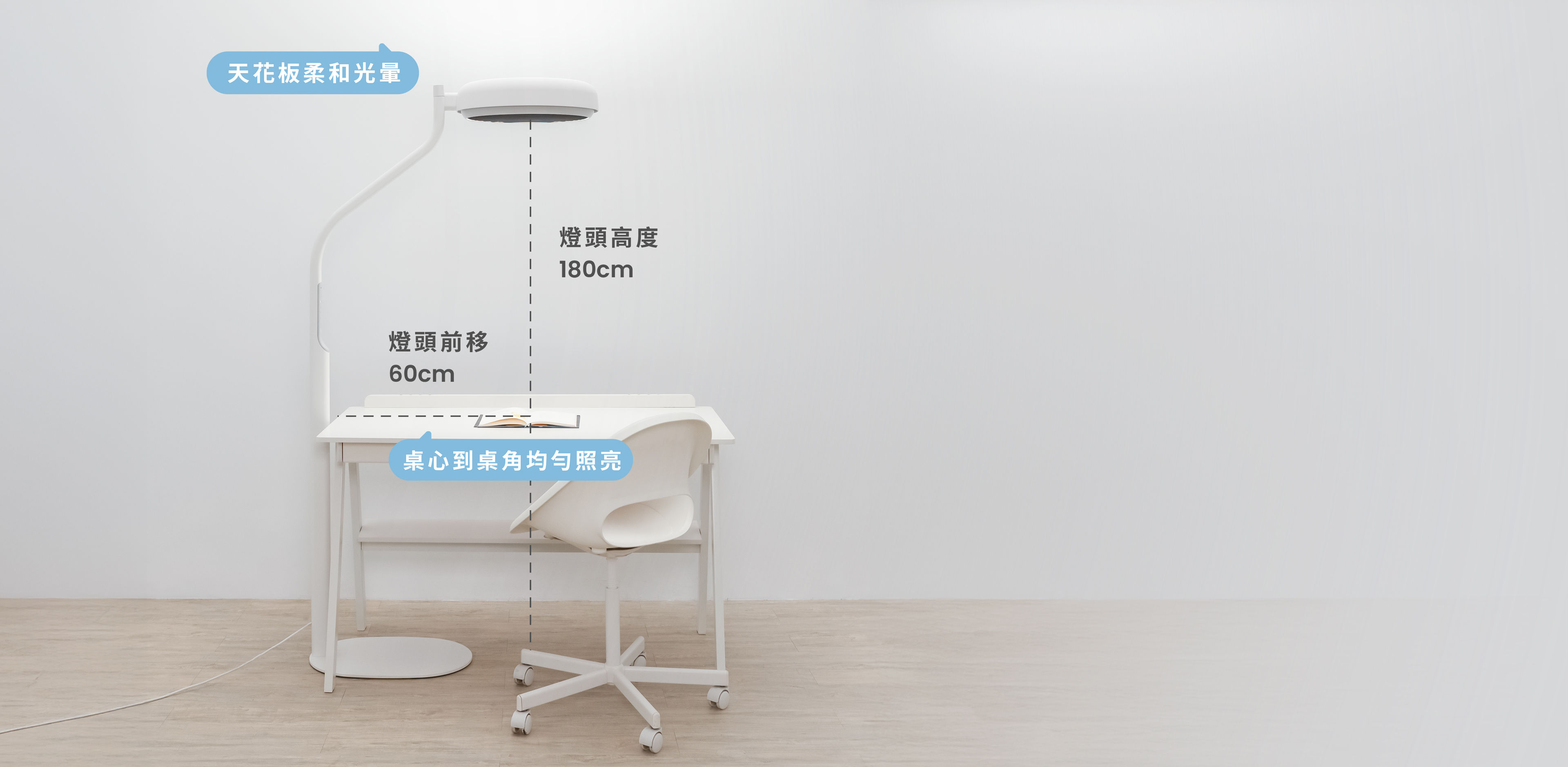 彎腰陪伴設計:重塑照明中心，左右亮度均勻對稱