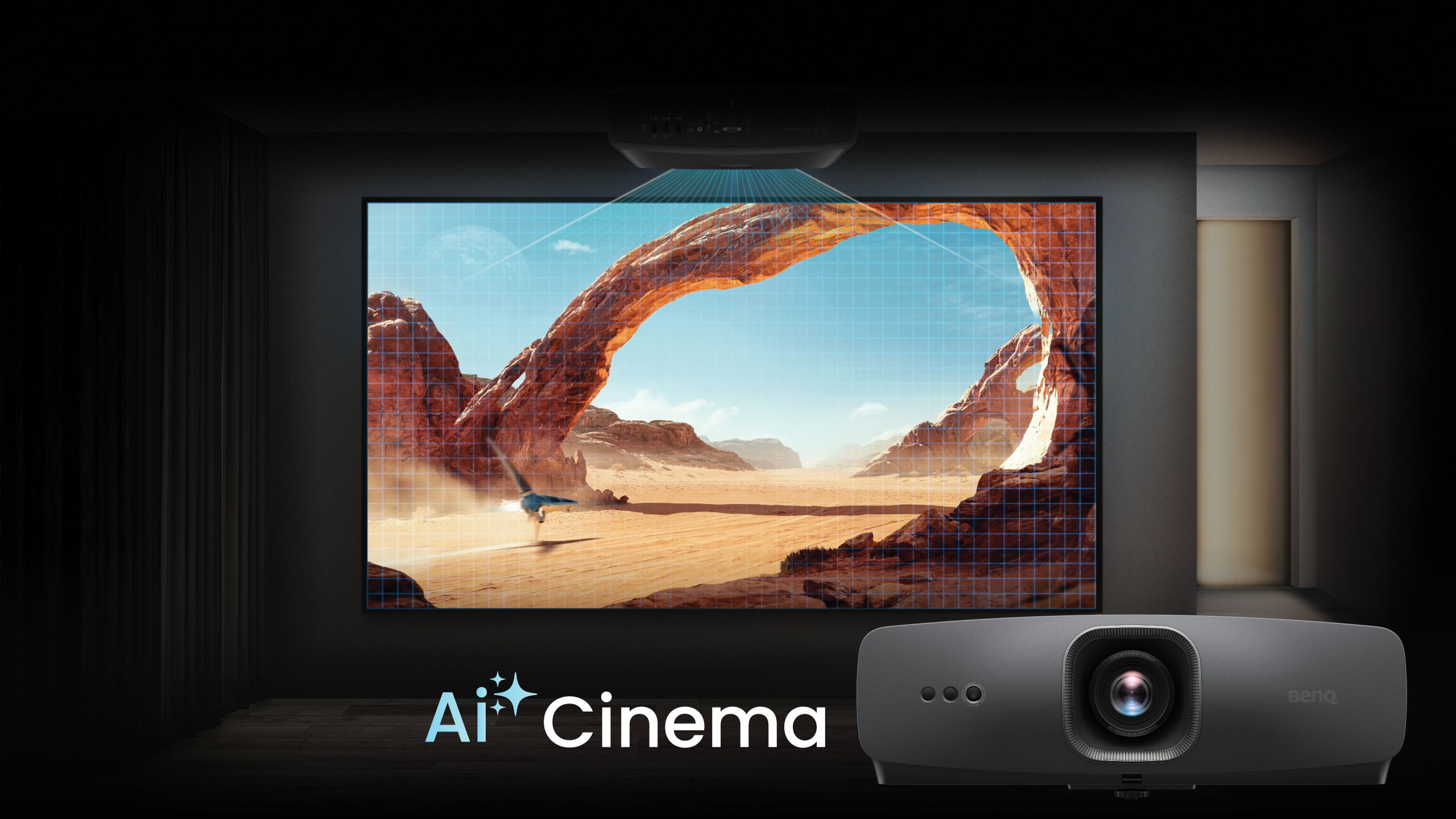 W2720i | 4K 2500lm LED Home Theater Projector with Delta E<2 Color Accuracy and AI Enhanced Picture