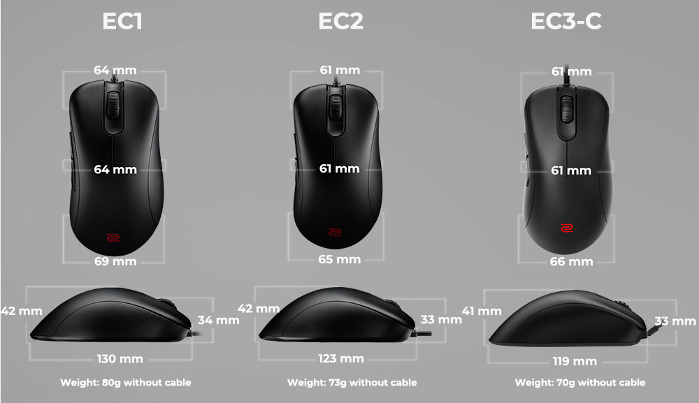 ZOWIE EC3-C Ergonomic eSports Gaming Mouse; New C Version | ZOWIE CA