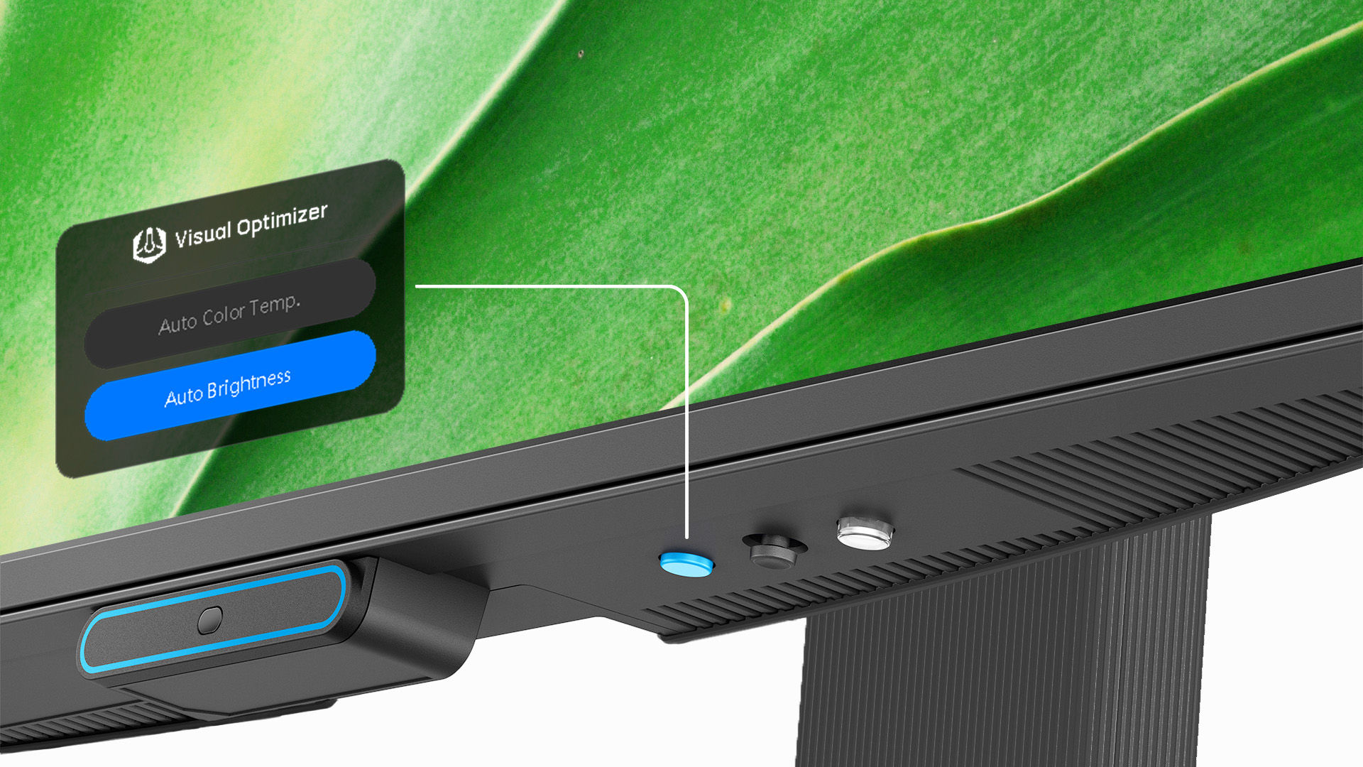 Adaptive Comfort with V.O. Hotkey—adjust brightness and color temperature separately for personalized eye comfort.