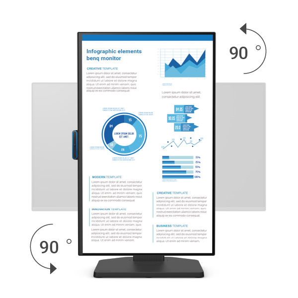 Height, tilt, pivot, and swivel adjustments provide a flexible, comfortable working experience.