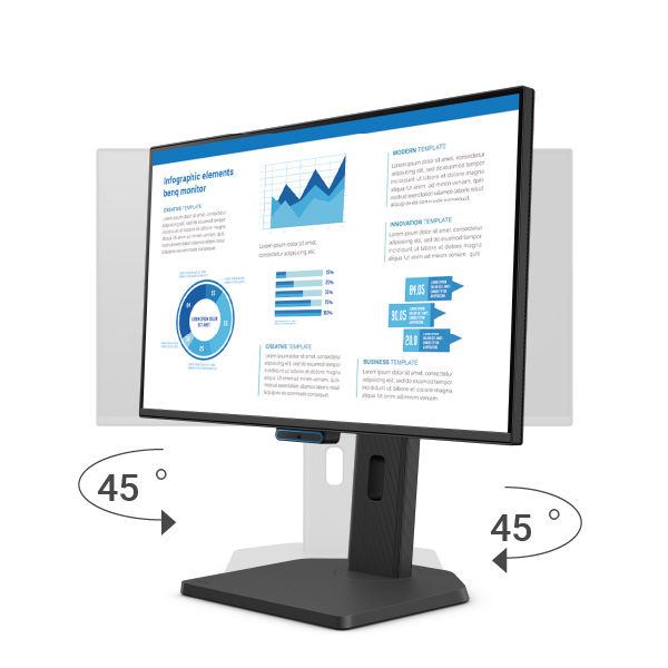 Height, tilt, pivot, and swivel adjustments provide a flexible, comfortable working experience.