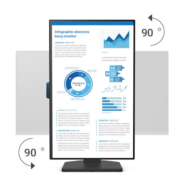 Height, tilt, pivot, and swivel adjustments provide a flexible, comfortable working experience.