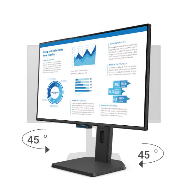 Height, tilt, pivot, and swivel adjustments provide a flexible, comfortable working experience.