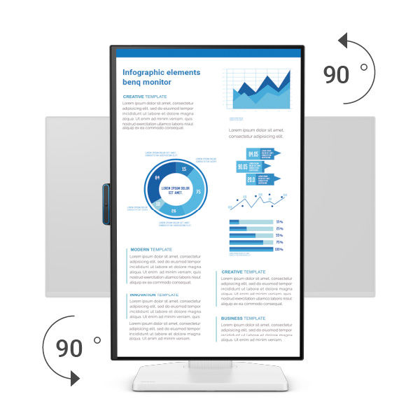 Height, tilt, pivot, and swivel adjustments provide a flexible, comfortable working experience.