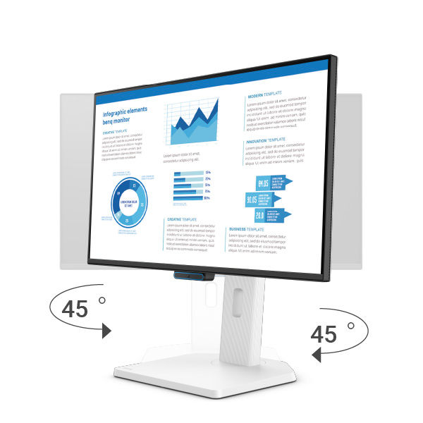 Height, tilt, pivot, and swivel adjustments provide a flexible, comfortable working experience.