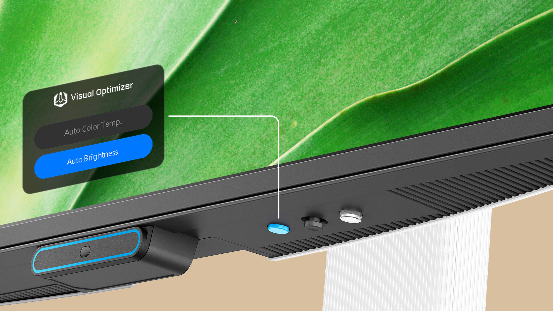 Adaptive Comfort with V.O. Hotkey—adjust brightness and color temperature separately for personalized eye comfort.