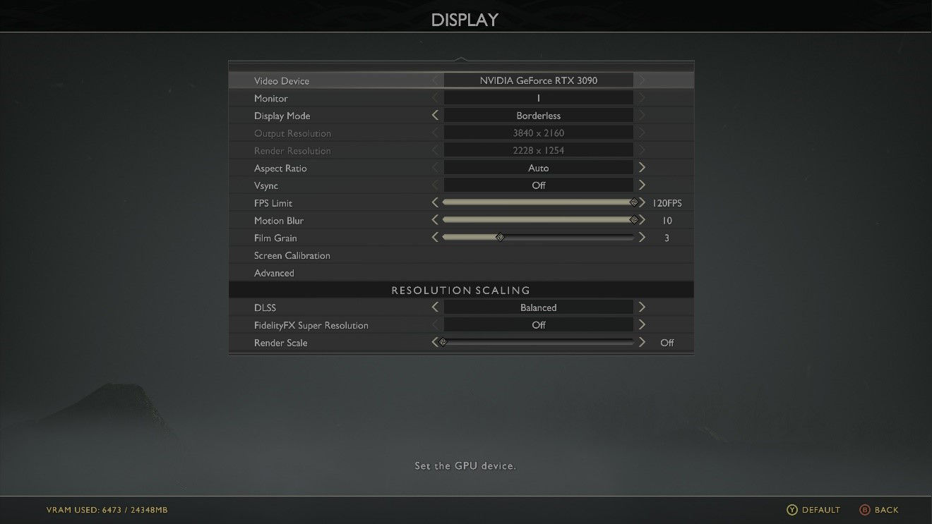 God of War PC graphics settings